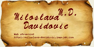 Miloslava Davidović vizit kartica